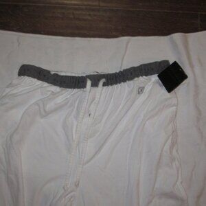 NWT Y2K Perry Ellis white gray waist pajama lounge pants knit Large